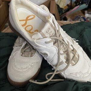 Sam Edelman Cream and Tan Women's Sneakers